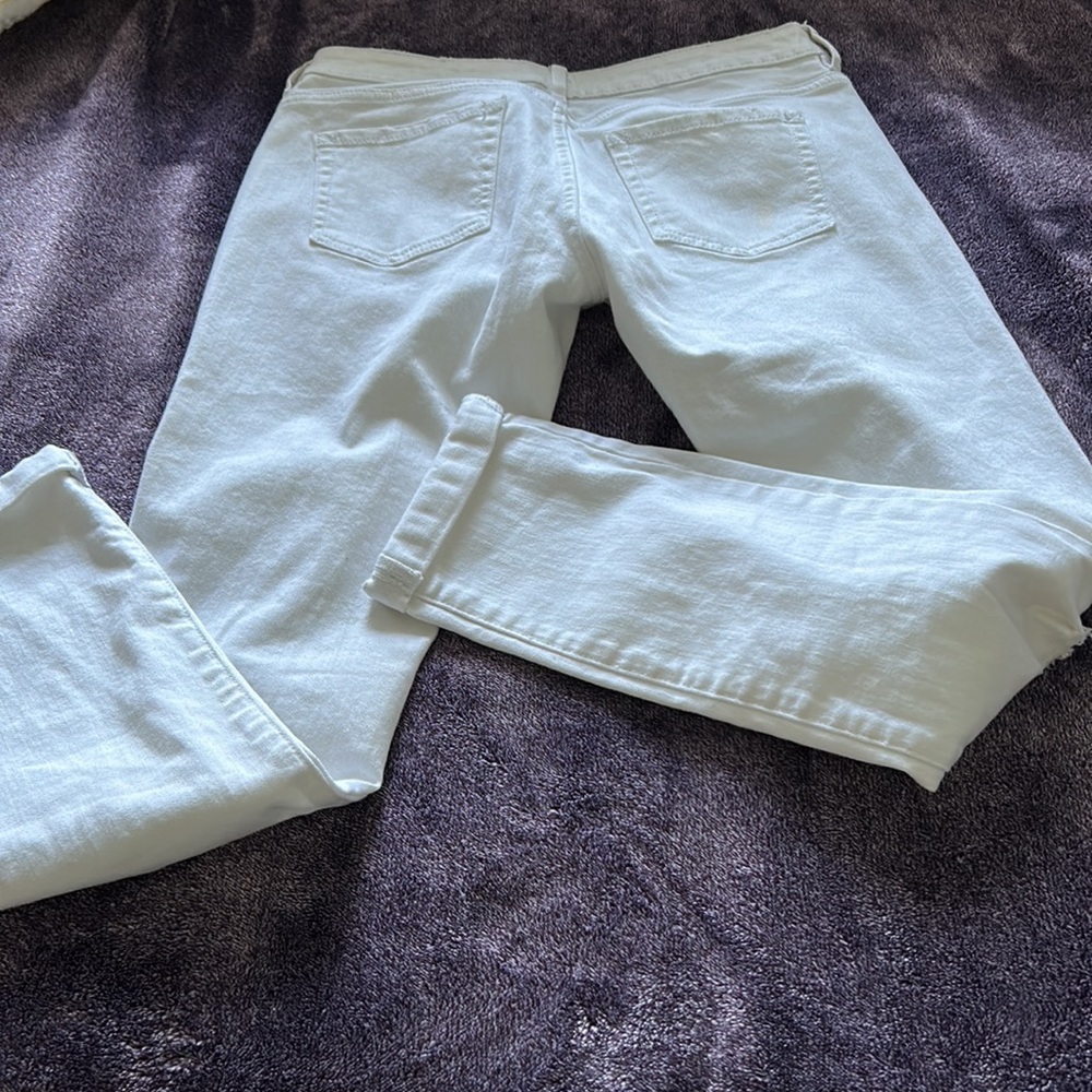 Bcbgeneration White Roll Cuff Destroyed Jeans 27 - image 3